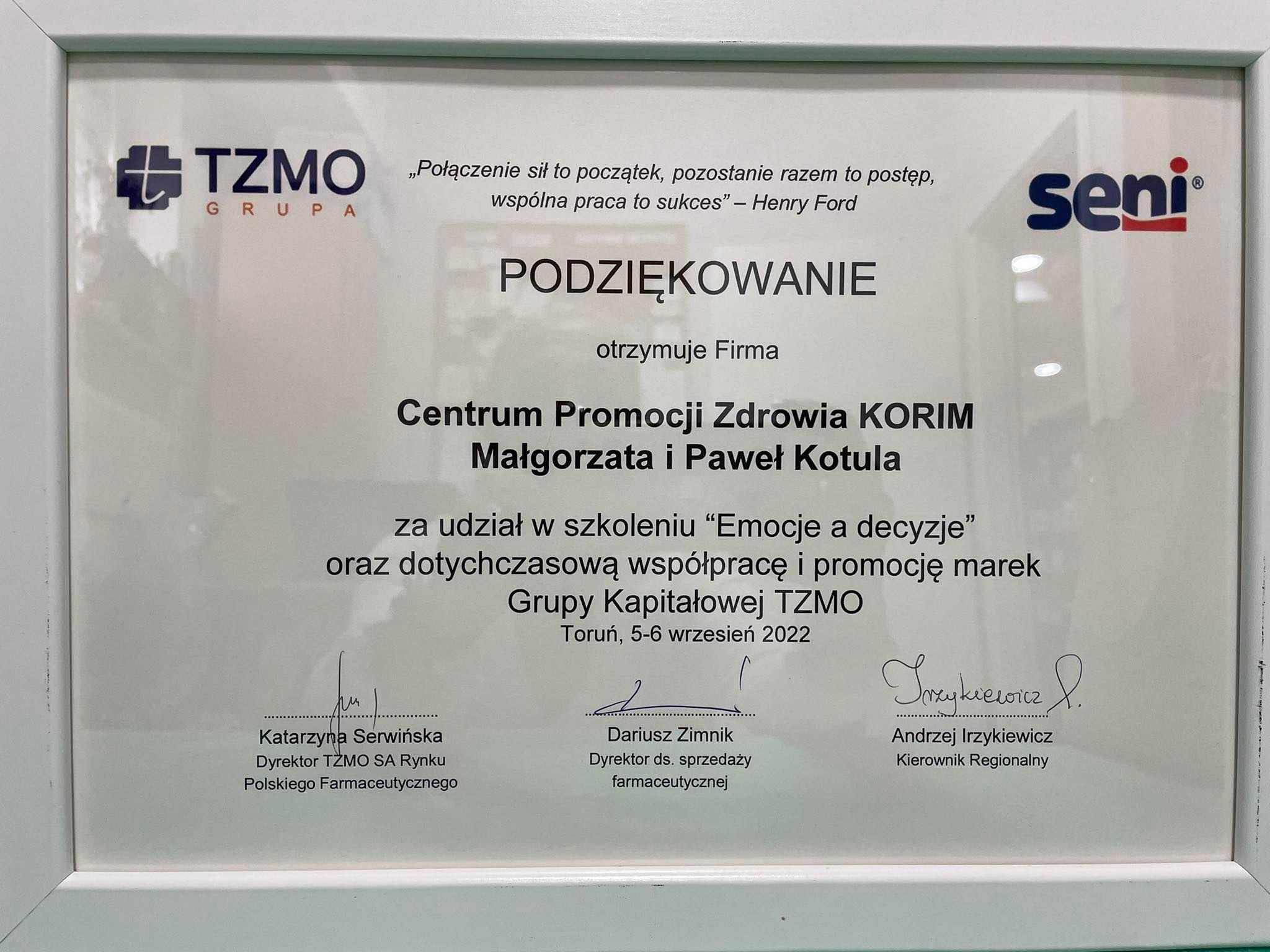 TZMO certyfikat